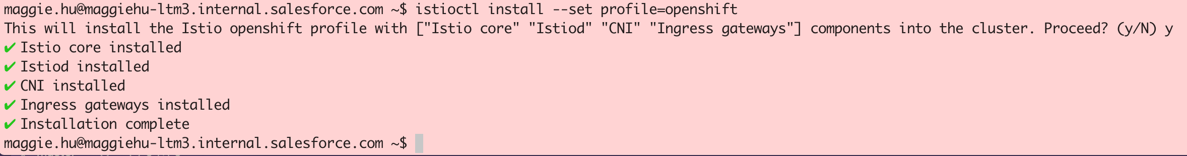 Install Istio using CLI