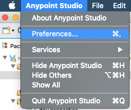 Anypoint Studio's preferences