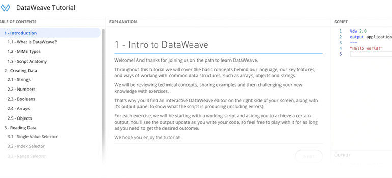 Learn DataWeave with the DataWeave Playground