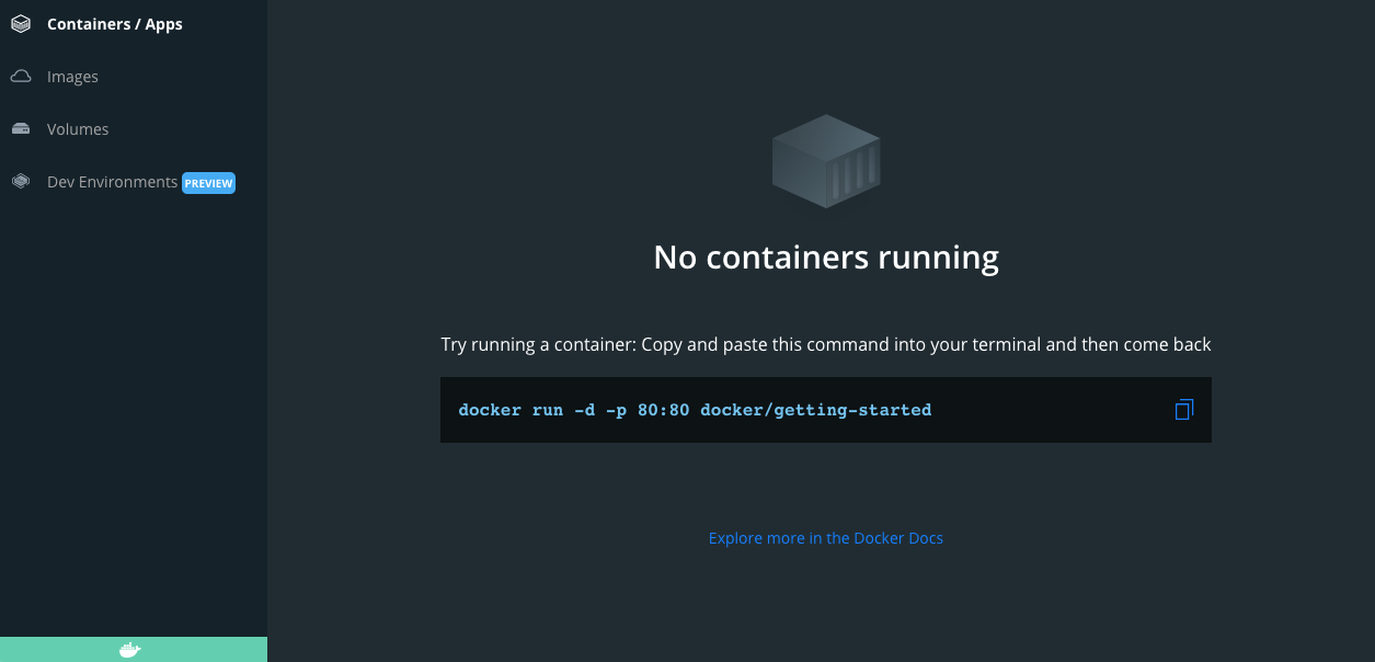 Docker Desktop > Containers / Apps